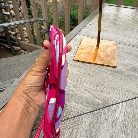 Coach Poppy Vintage Geometric Wristlet Clutch EUC - Picture 5 of 7